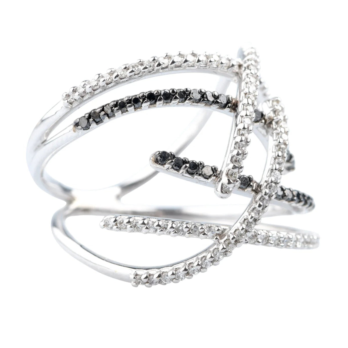 Bague Pavée en or blanc et diamants
