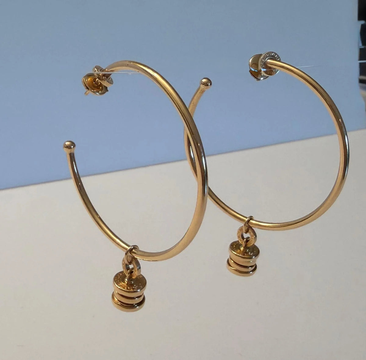 Boucles d'oreilles Créoles BULGARI "B.Zero1" en or jaune