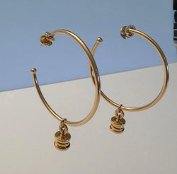 Boucles d'oreilles Créoles BULGARI "B.Zero1" en or jaune
