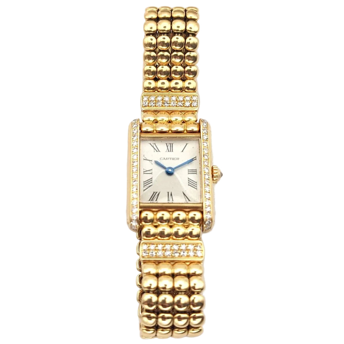 Montre CARTIER "Tank Louis Cartier Mini" en or jaune et diamants