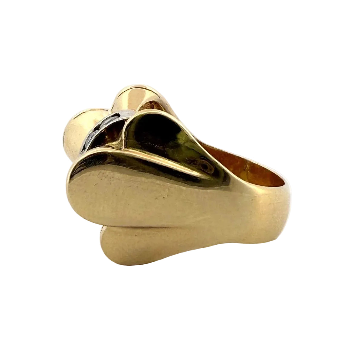 Bague Tank en or jaune et diamants