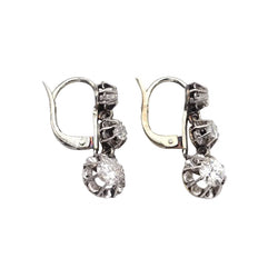 Boucles d'oreilles Dormeuses en or blanc, platine et diamants