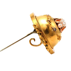 Broche Épingle en or jaune, perles et diamant