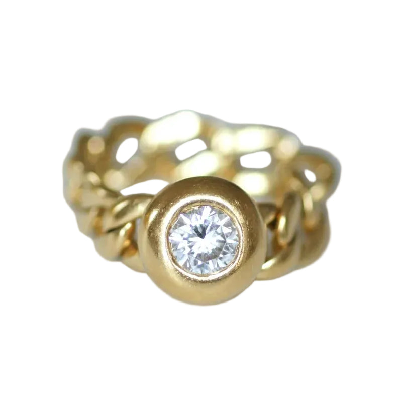 Bague Solitaire en or jaune et diamant