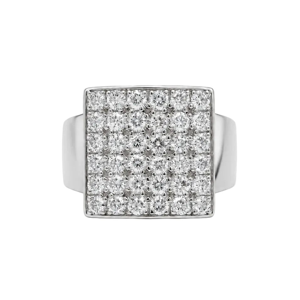 Bague Pavée en or blanc et diamants