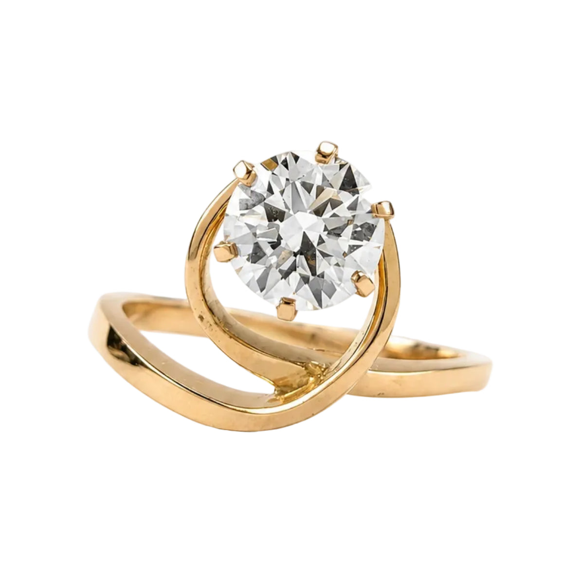 Bague Solitaire en or jaune et diamant