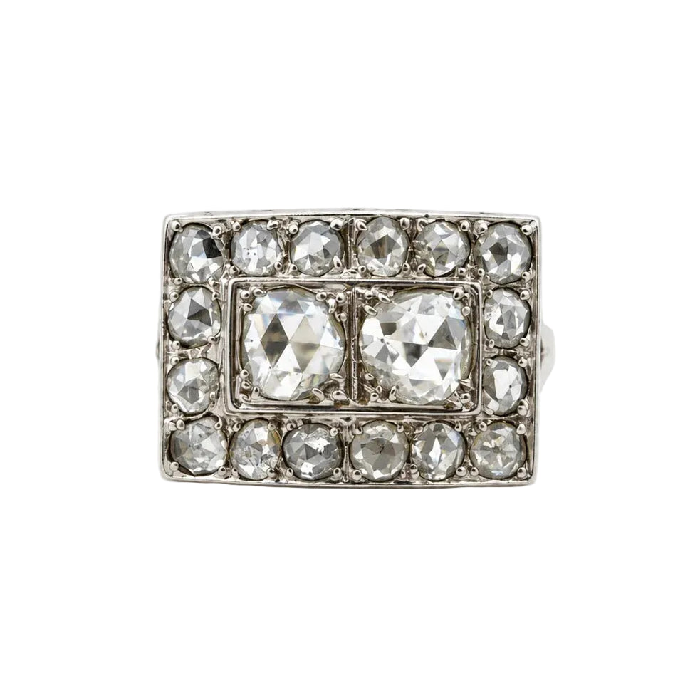 Bague Tank en or blanc et diamants