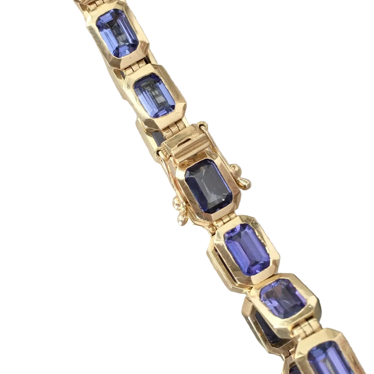 Bracelet Ligne en or jaune et tanzanites