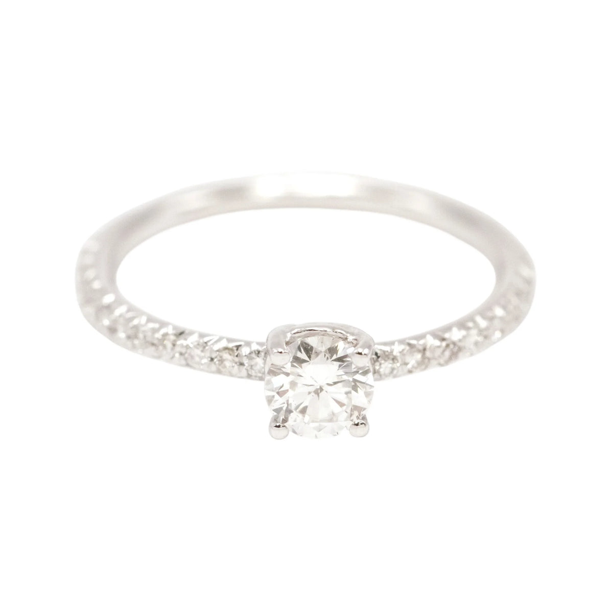 Bague Solitaire en or blanc et diamants