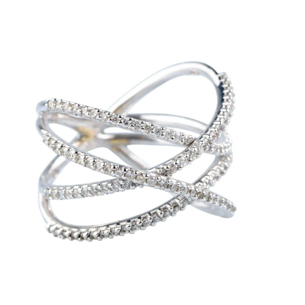 Bague Pavée en or blanc et diamants
