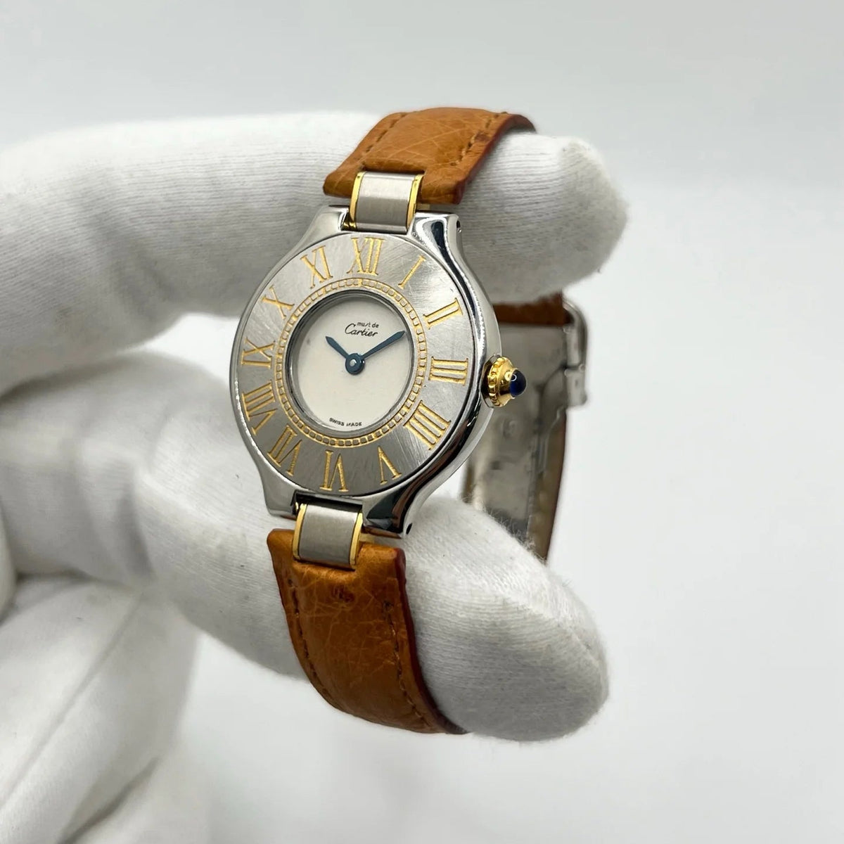 Montre CARTIER "Must 21" en acier inoxydable et cuir
