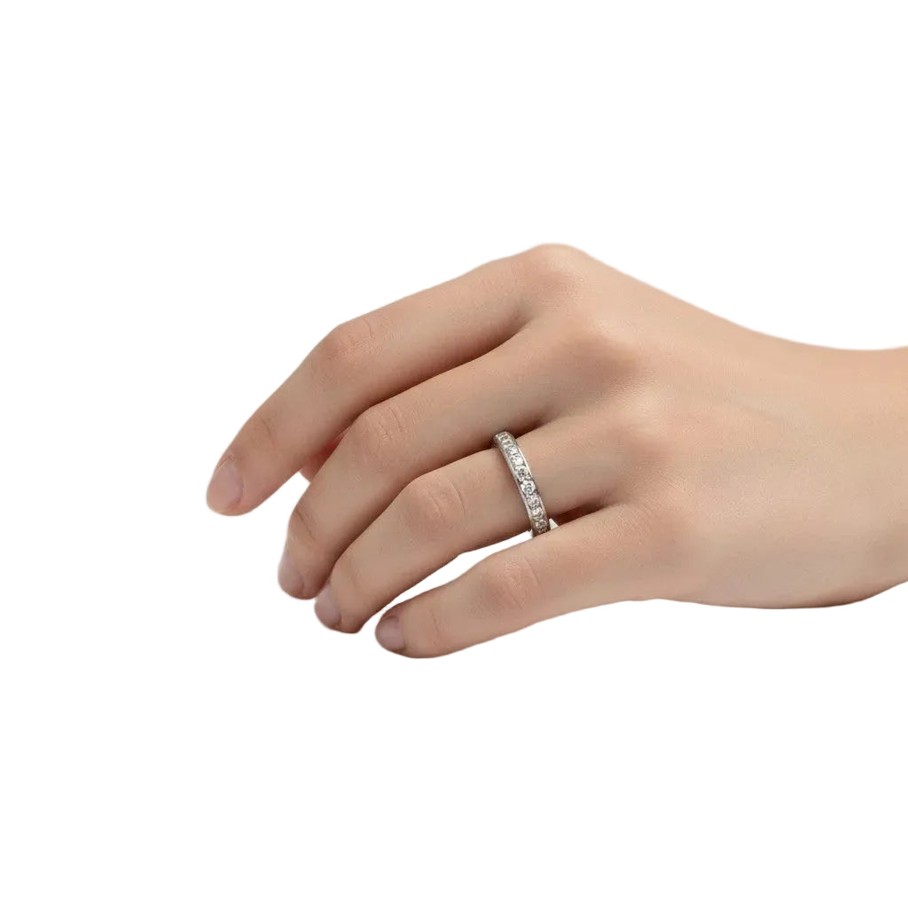 Bague Alliance en platine et diamants