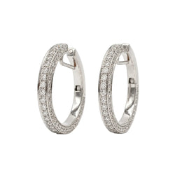 Boucles d’oreilles Créoles en or blanc et diamants