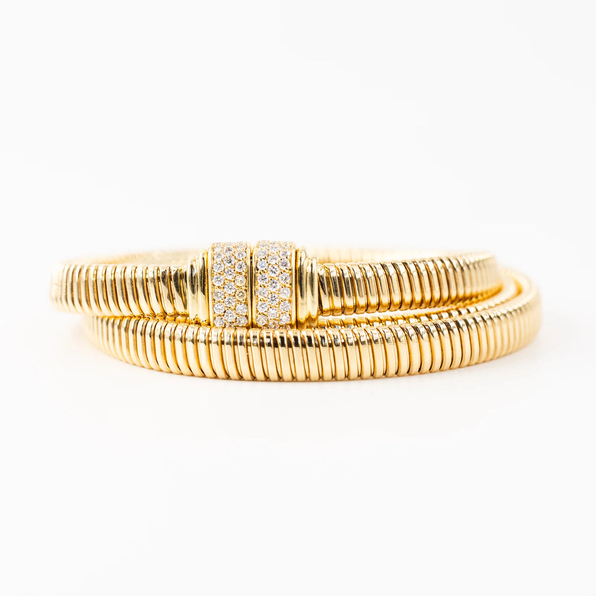 Bracelet Tubogas en or jaune et diamants