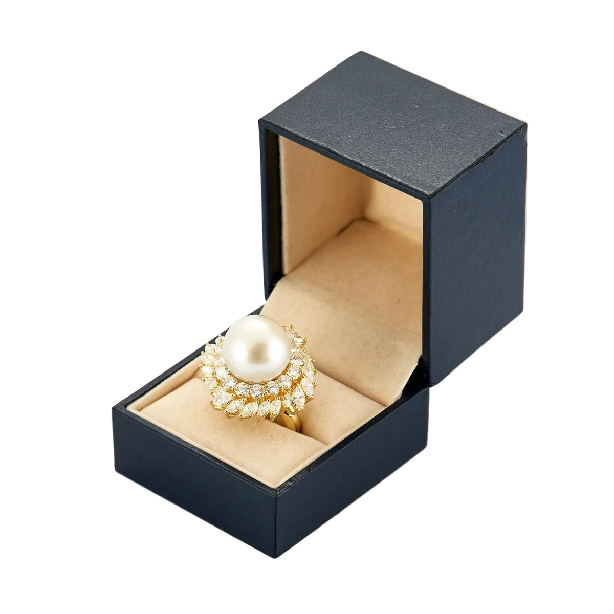 Bague Cocktail BUCHERER en or jaune, perle et diamants