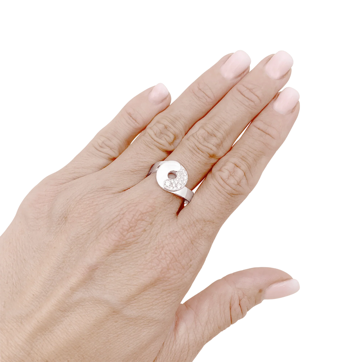 Bague Pavée DINH VAN "Double Sens" en or blanc et diamants