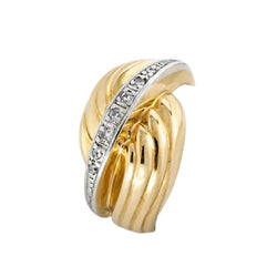 Bague Dôme en or blanc, or rose et diamants
