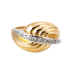 Bague Dôme en or blanc, or rose et diamants