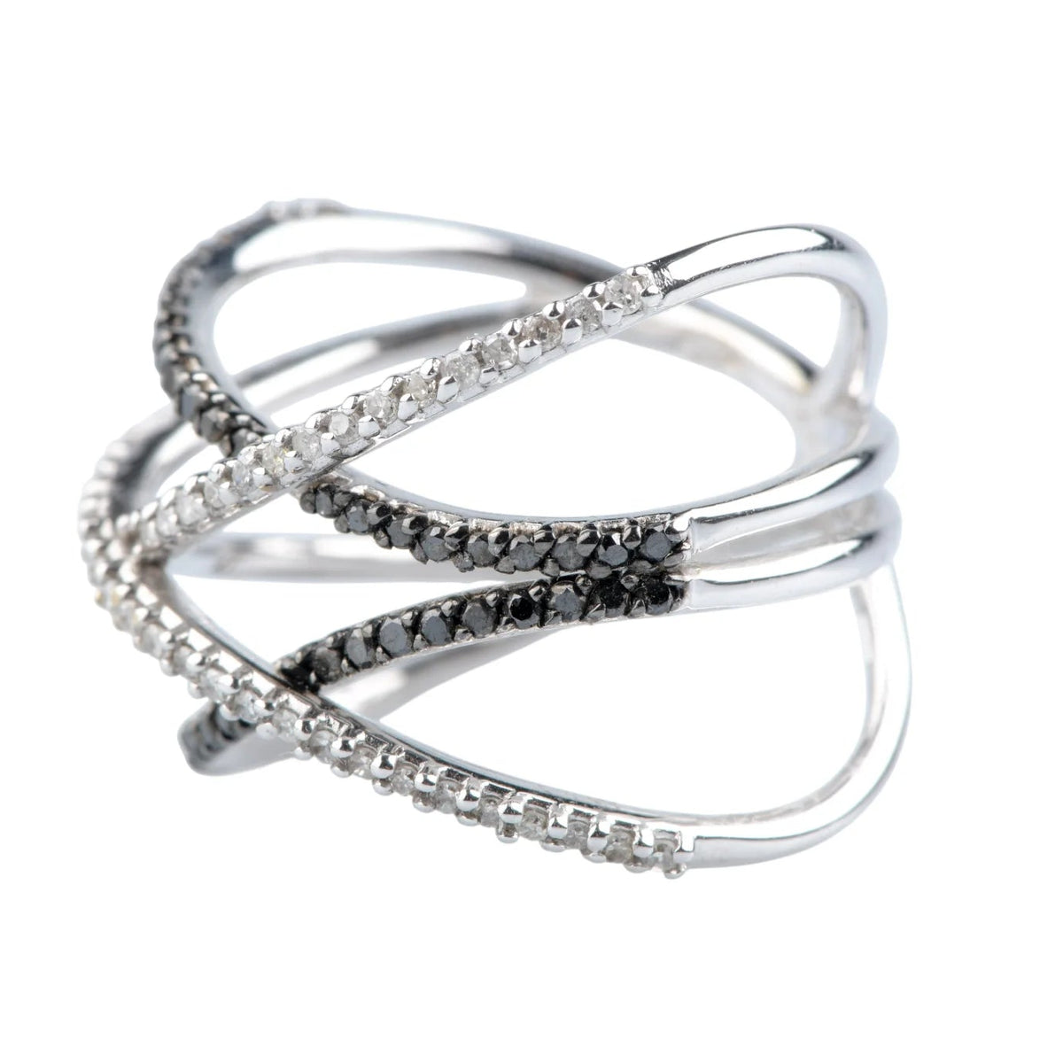 Bague Pavée en or blanc et diamants