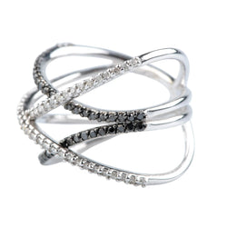 Bague Pavée en or blanc et diamants
