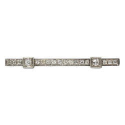 Broche Barrette en or blanc et diamants