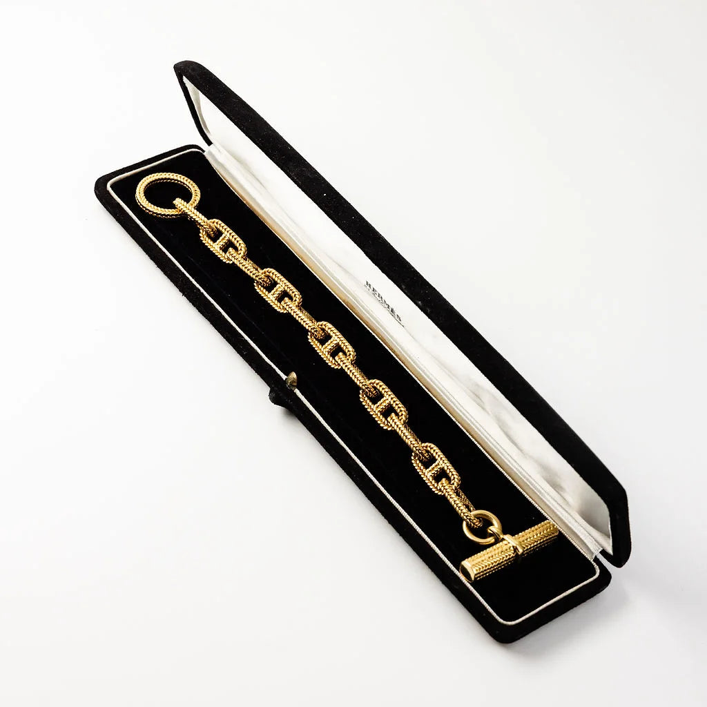 Bracelet HERMÈS par GEORGES LENFANT "Chaîne d'ancre Vendôme" en or jaune