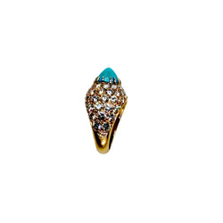 Bague BOUCHERON en or jaune, turquoise et diamants
