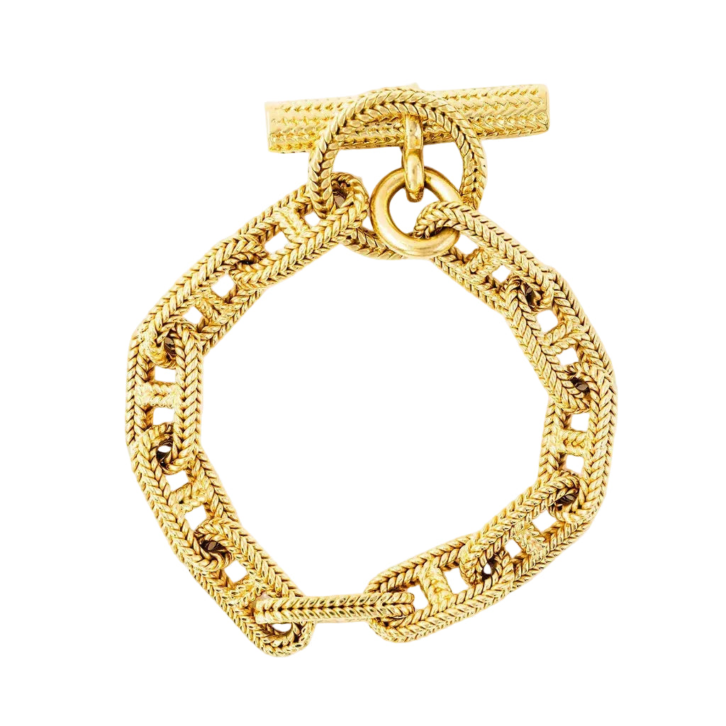 Bracelet HERMÈS par GEORGES LENFANT "Chaîne d'ancre Vendôme" en or jaune