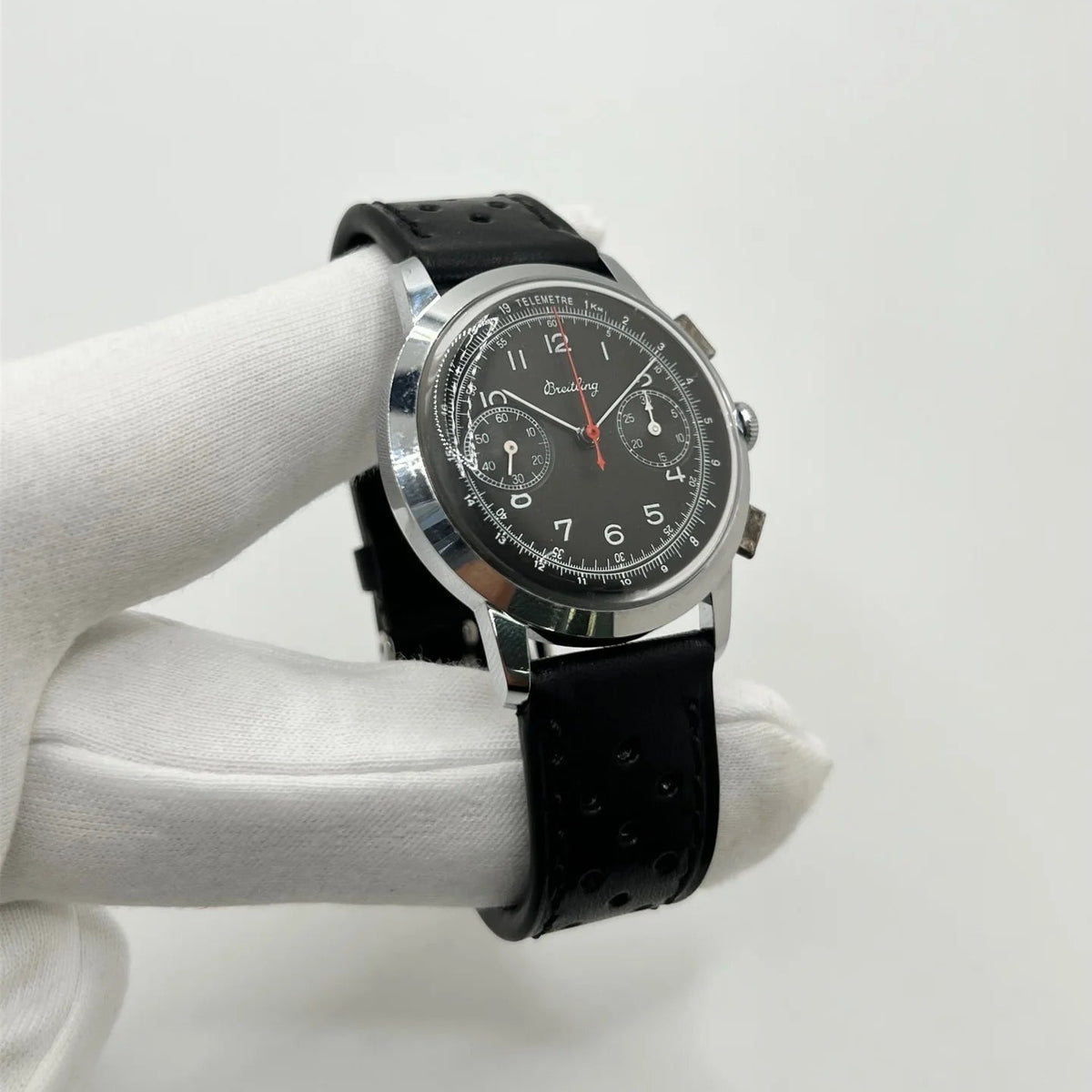 Montre BREITLING "Premier Chronograph" en acier inoxydable et cuir