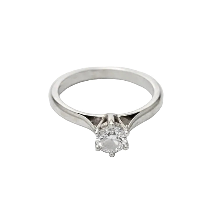 Bague Solitaire en or blanc et diamant