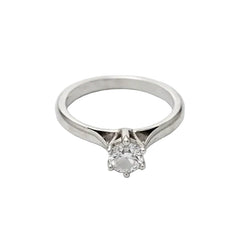 Bague Solitaire en or blanc et diamant