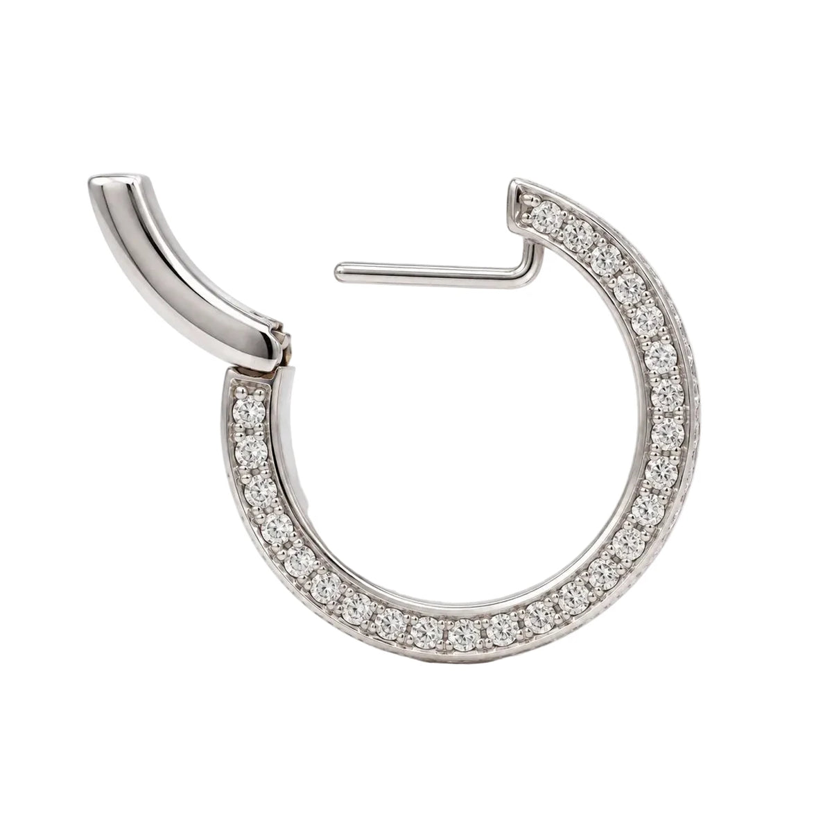 Boucles d’oreilles Créoles en or blanc et diamants