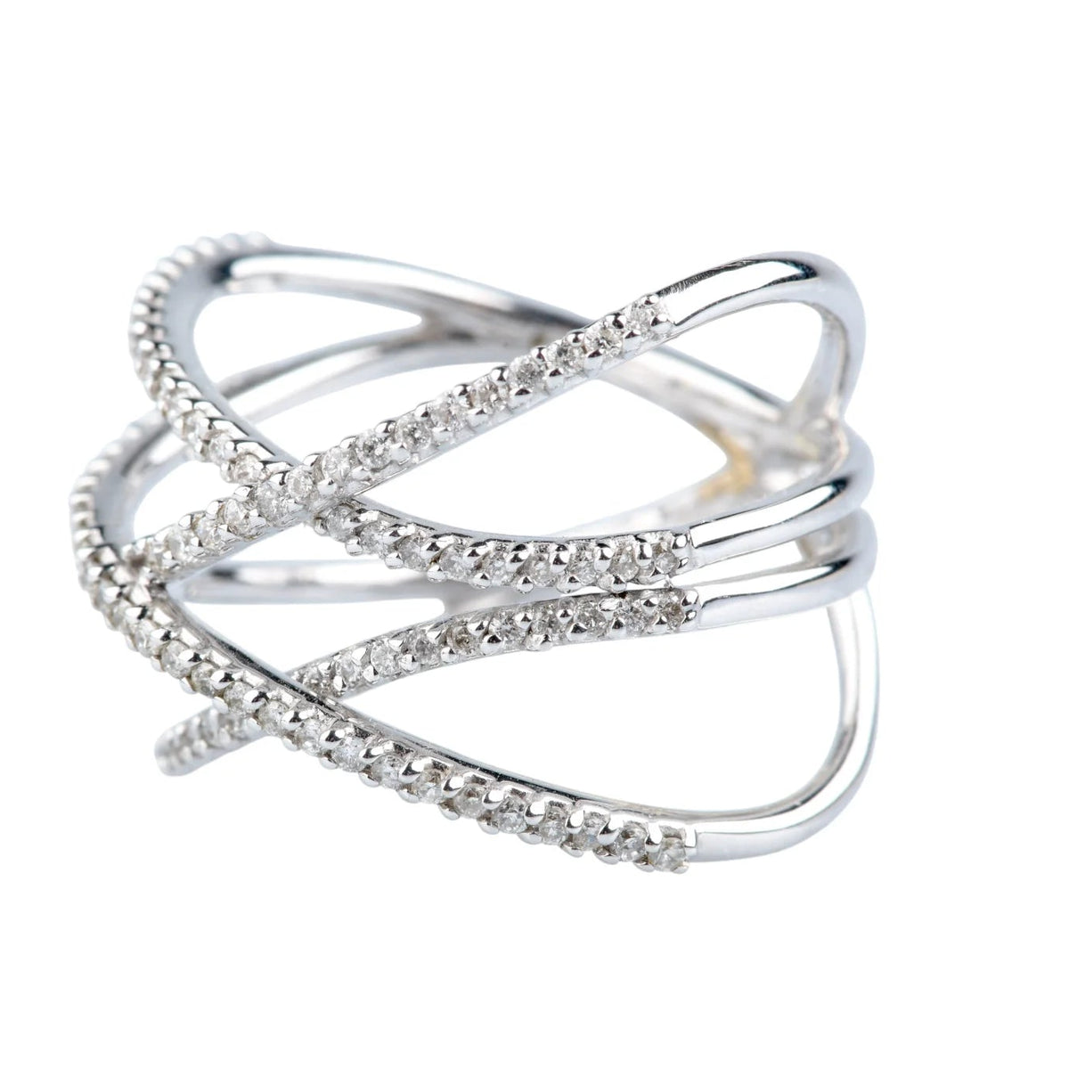 Bague Pavée en or blanc et diamants