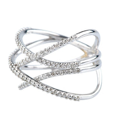 Bague Pavée en or blanc et diamants