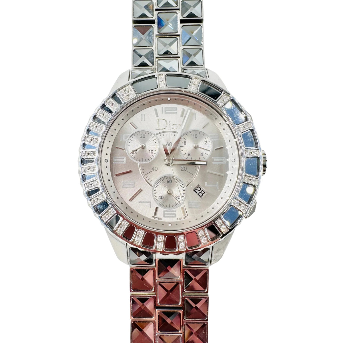 Montre DIOR "Christal" en acier, cristal saphir et diamants