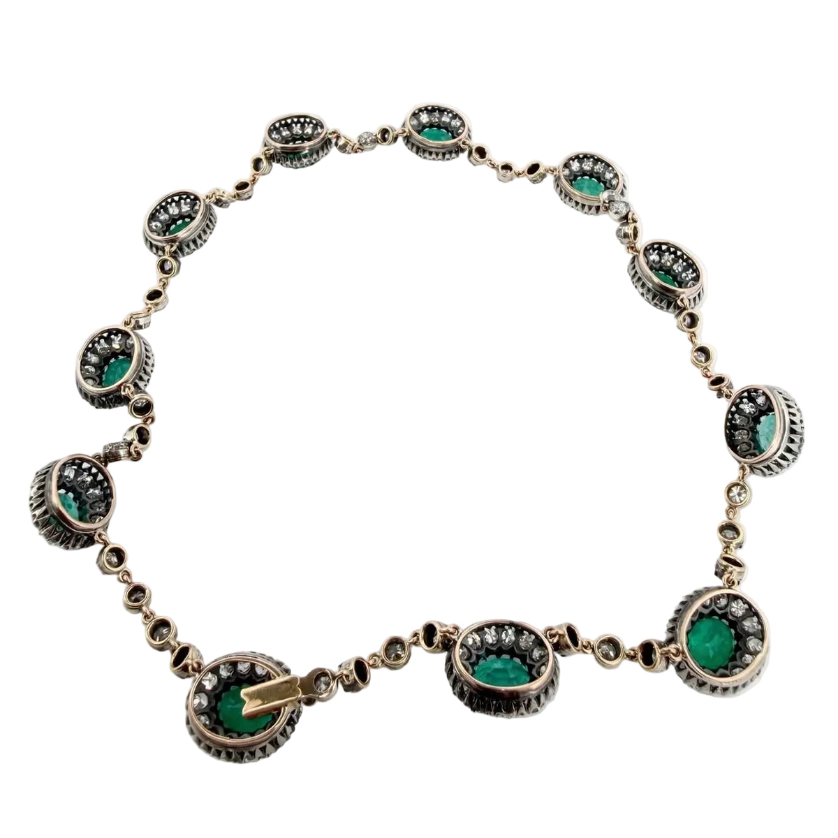 Collier Rivière en émeraudes et diamants