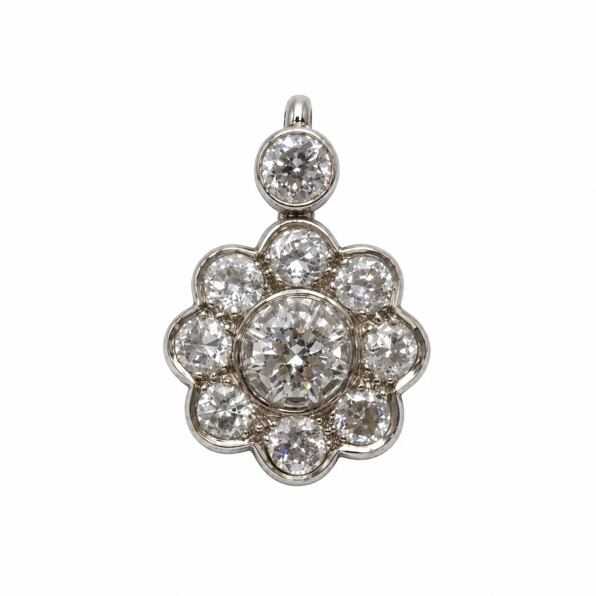 Pendentif en or blanc et diamants