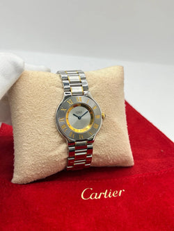 Montre CARTIER "Must 21" plaqué or et acier inoxydable
