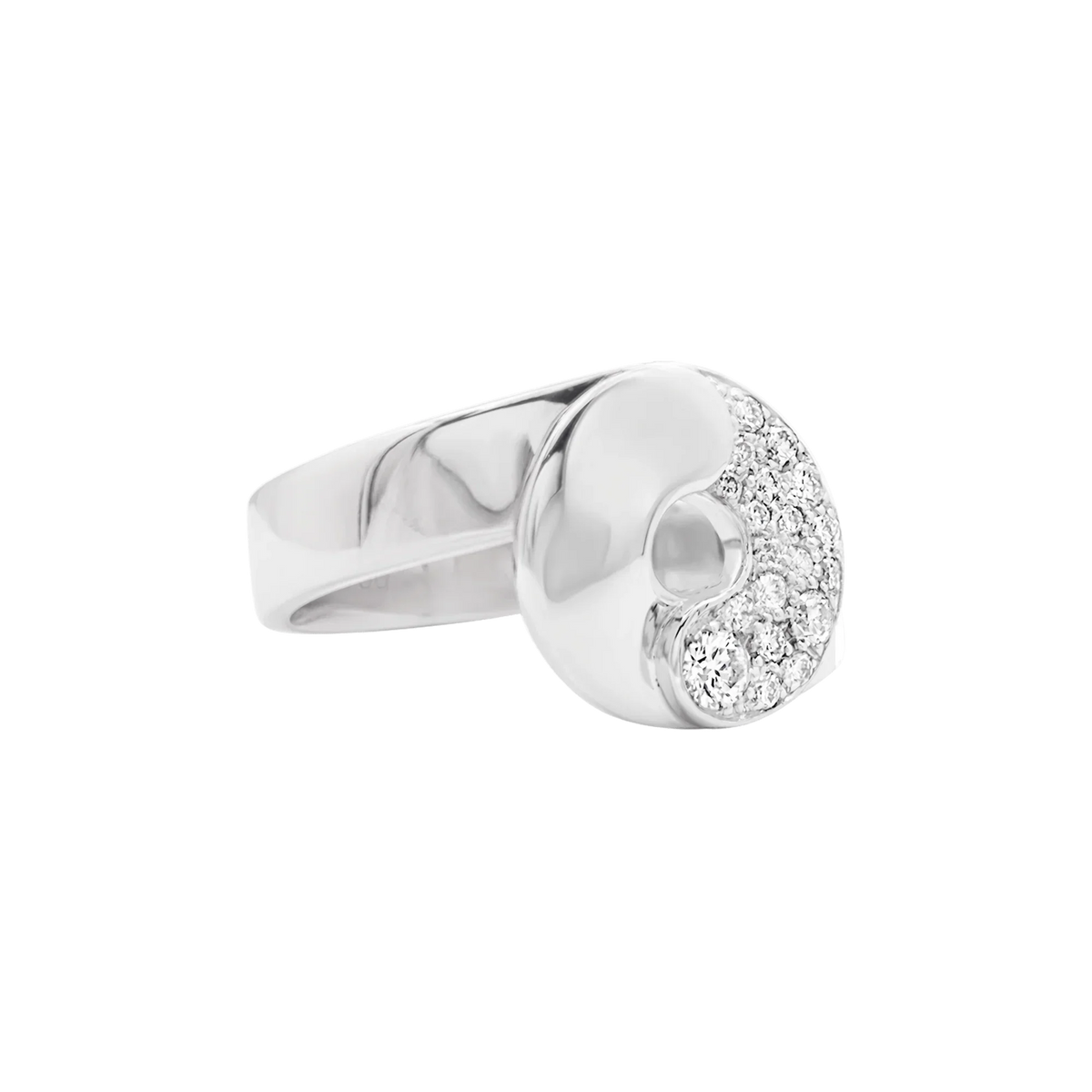 Bague Pavée DINH VAN "Double Sens" en or blanc et diamants