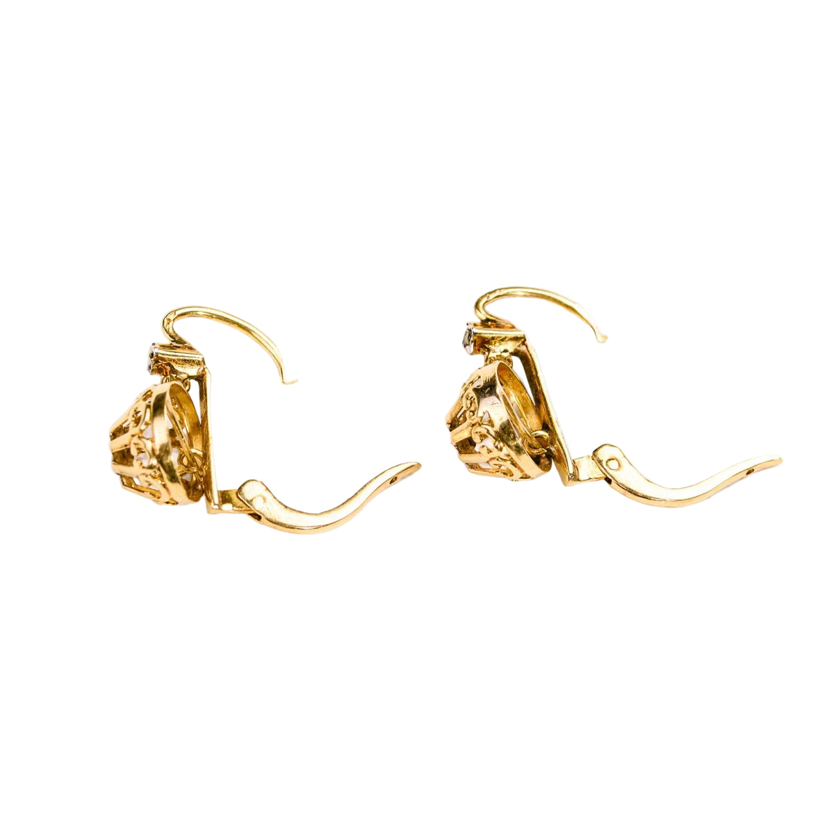 Boucles d'oreilles Dormeuses en or jaune et diamants