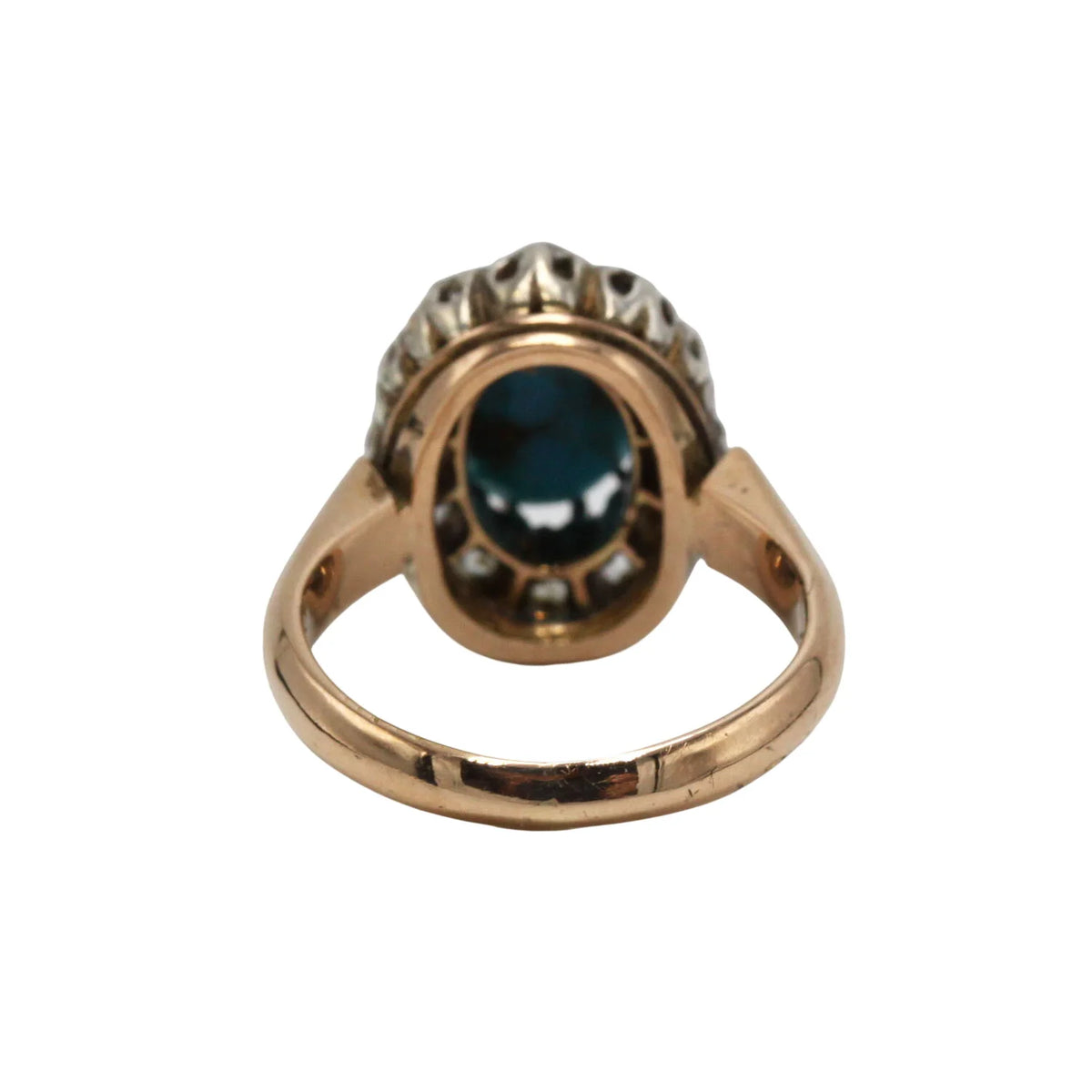 Bague Pompadour en or rose, turquoise et diamants