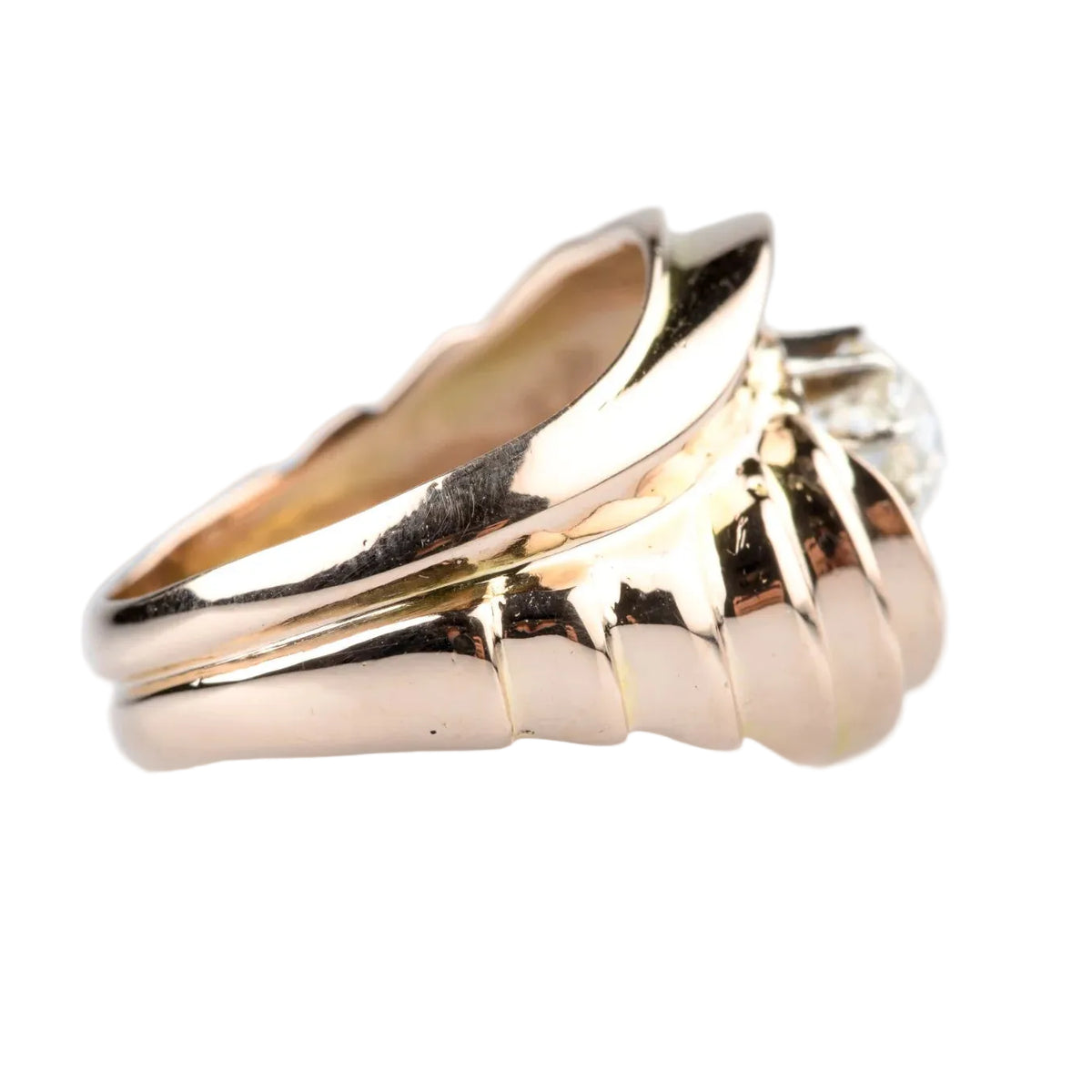 Bague Tank en or rose et diamant