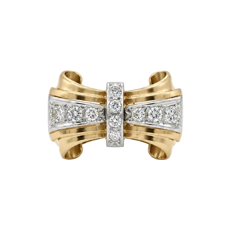 Bague Tank en or jaune et diamants