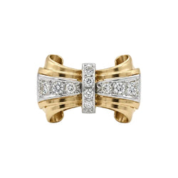 Bague Tank en or jaune et diamants