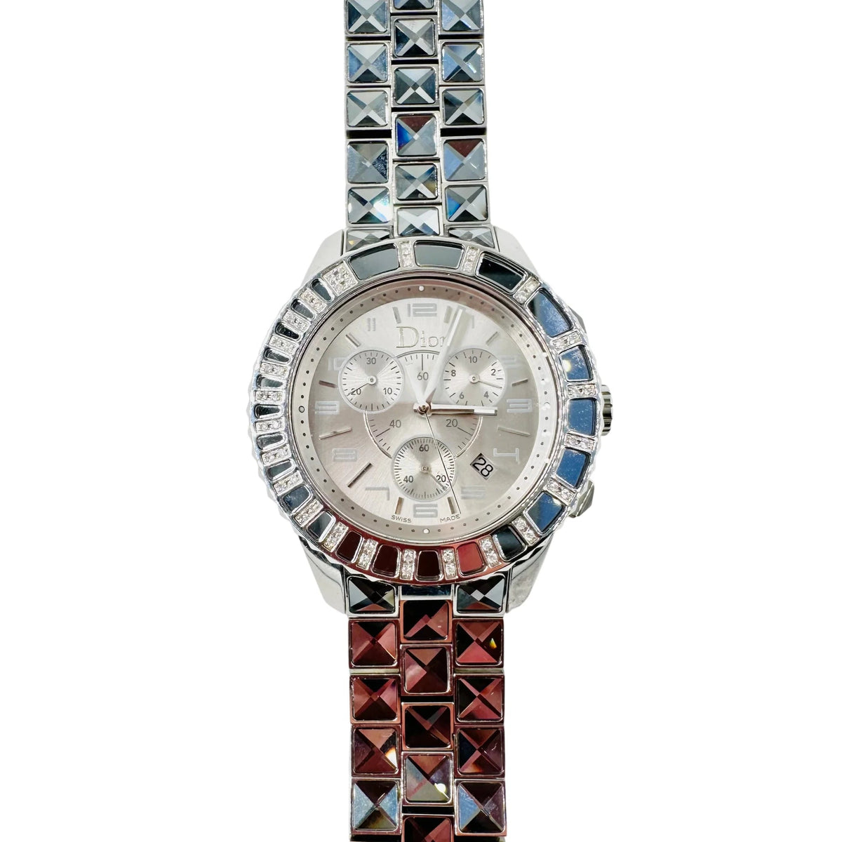 Montre DIOR "Christal" en acier, cristal saphir et diamants
