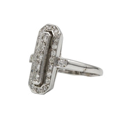 Bague en or blanc et diamants