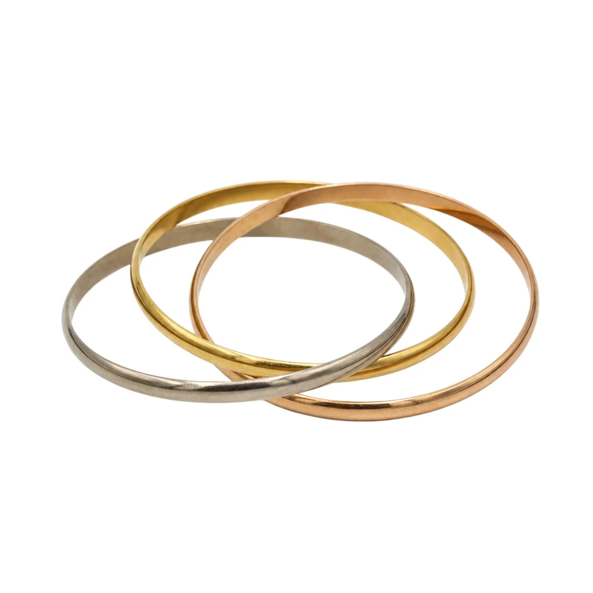 Bracelet Jonc CARTIER Trinity MM en or blanc, or jaune et or rose