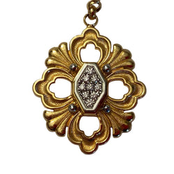 Boucles d'oreilles Pendantes BUCCELLATI "Opéra" en or blanc, or jaune et diamants
