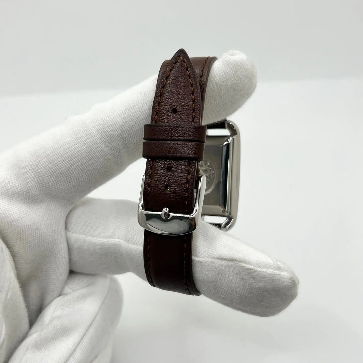 Montre HERMÈS Cape Cod en acier inoxydable et cuir