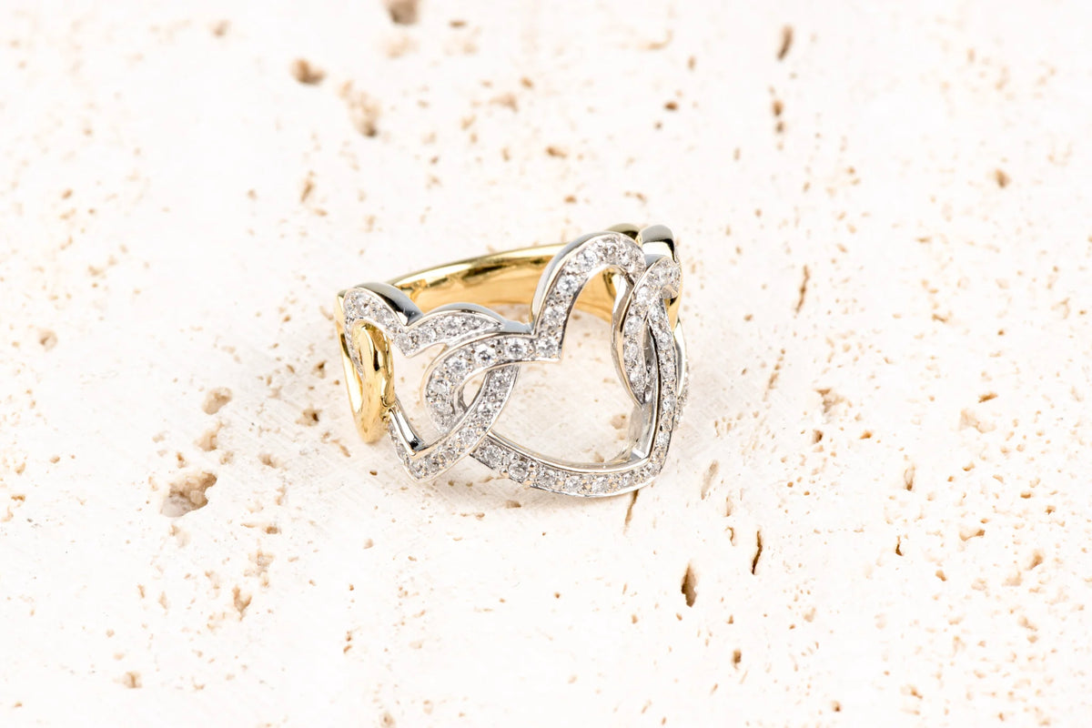 Bague Pavée en or jaune et diamants